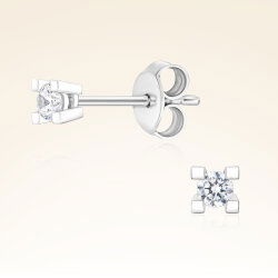 0,13 Karat Tektaş Pırlanta Küpe - 1