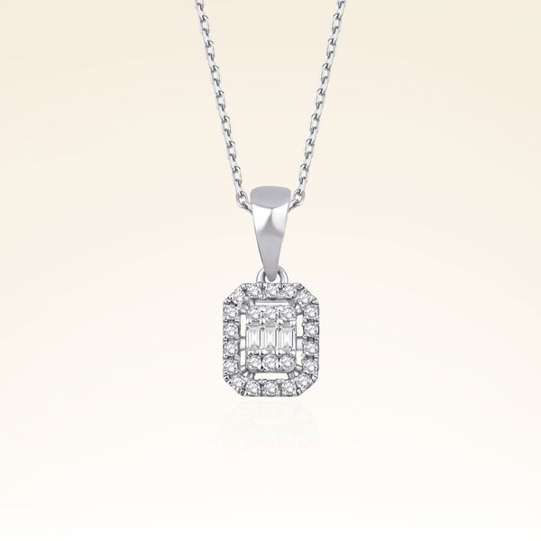 0,14 Karat Baget Pırlanta Kolye - Pare Pırlanta