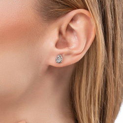 0,14 Karat Efektli Baget Pırlanta Küpe - PR01062 - 3