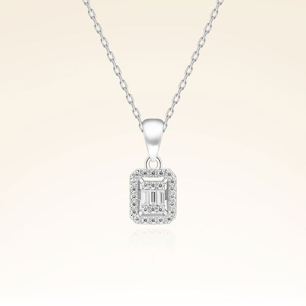 0,15 Karat Baget Pırlanta Kolye - Pare Pırlanta