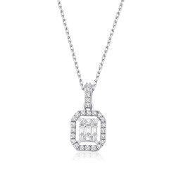 0,15 Karat Baget Pırlanta Kolye - PR01341 - 1