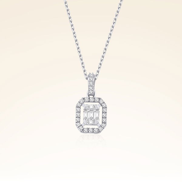 0,15 Karat Baget Pırlanta Kolye - Pare Pırlanta