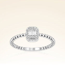 0,15 Karat Baget Pırlanta Yüzük - 1