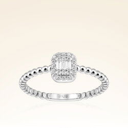 0,15 Karat Baget Pırlanta Yüzük - 1