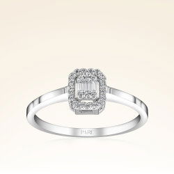 0,15 Karat Baget Pırlanta Yüzük - 1