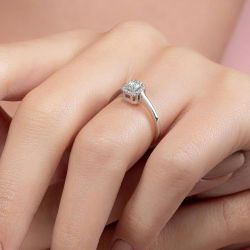 0,15 Karat Baget Pırlanta Yüzük - PR00636 - 7