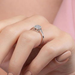 0,15 Karat Baget Pırlanta Yüzük - PR00660 - 7