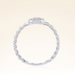 0,15 Karat Baget Pırlanta Yüzük - 3