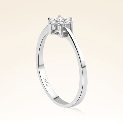 0,15 Karat Pırlanta Çiçek Yüzük - Pare Pırlanta