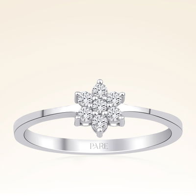 0,15 Karat Pırlanta Çiçek Yüzük - Pare Pırlanta