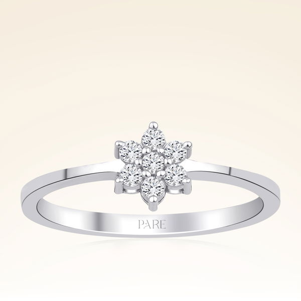 0,15 Karat Pırlanta Çiçek Yüzük - Pare Pırlanta