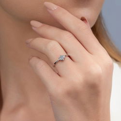 0,15 Karat Pırlanta Çiçek Yüzük - PR00307 - 3
