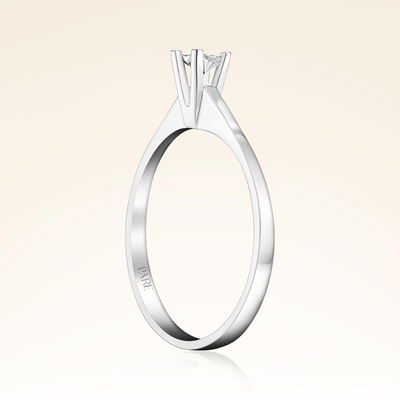 0,15 Karat Görünümlü Tektaş Efektli Pırlanta Yüzük - Pare Pırlanta