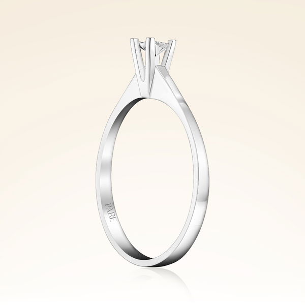 0,15 Karat Görünümlü Tektaş Efektli Pırlanta Yüzük - Pare Pırlanta