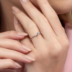 0,15 Karat Görünümlü Tektaş Efektli Pırlanta Yüzük - PR00975 - 5