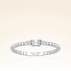 0,15 Karat Baget Pırlanta Yüzük - 1