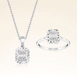 0,15 Karat Pırlantalı Baget Set - 1