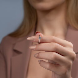 0,15 Karat Tektaş Pırlanta Yüzük - 4