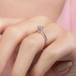 0,15 Karat Tektaş Pırlanta Yüzük - PR00298-8 - 7