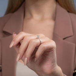 0,15 Karat Tektaş Pırlanta Yüzük - PR01033-8 - 6