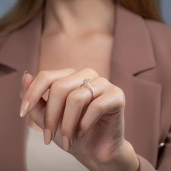 0,15 Karat Tektaş Pırlanta Yüzük - PR01042-8 - 6