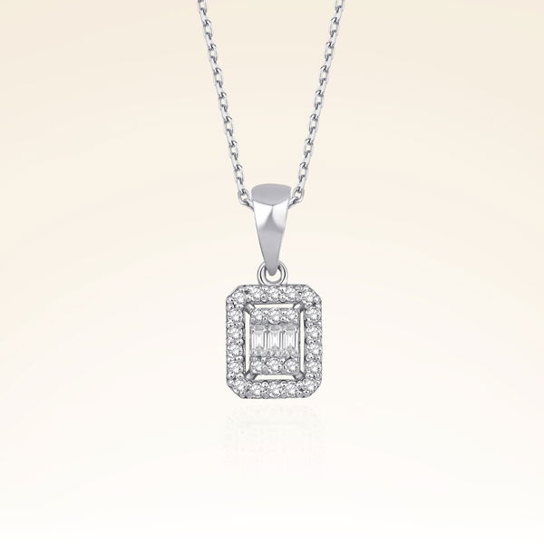 0,16 Karat Baget Pırlanta Kolye - Pare Pırlanta