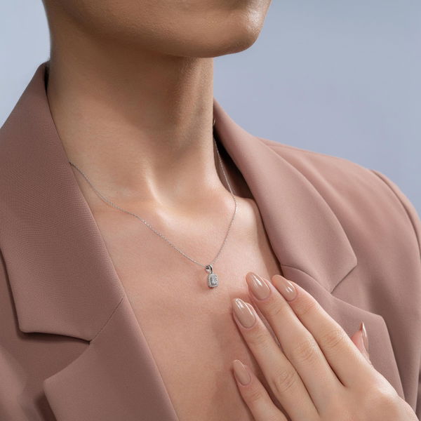 0,16 Karat Baget Pırlanta Kolye - Pare Pırlanta