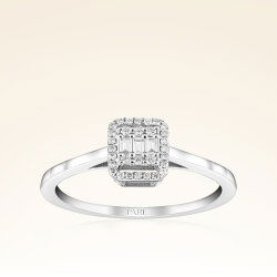 0,16 Karat Baget Pırlanta Yüzük - 1