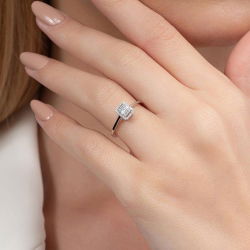 0,16 Karat Baget Pırlanta Yüzük - PR00943-8 - 5