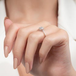 0,16 Karat Baget Pırlanta Yüzük - PR00943-8 - 6