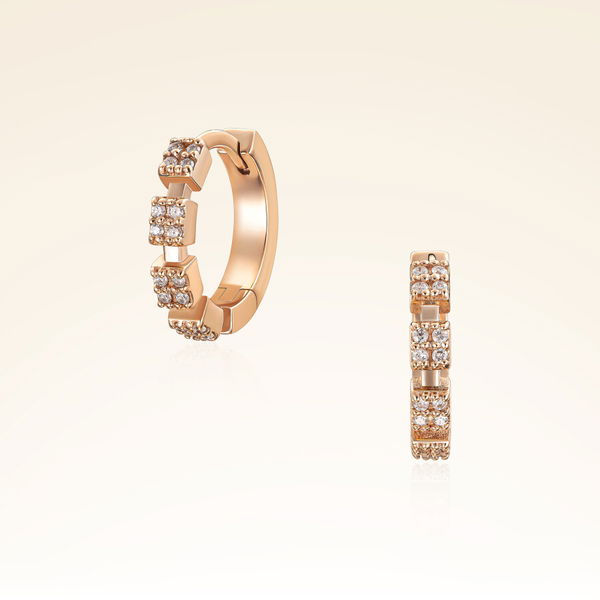 0,16 Karat Pırlantalı Halka Küpe - Pare Pırlanta