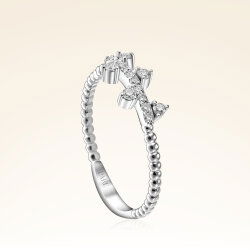 0,16 Karat Pırlanta Dört Taşlı Trend Yüzük - 2