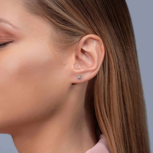 0,16 Karat Tektaş Pırlanta Küpe - Pare Pırlanta