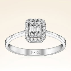 0,17 Karat Baget Pırlanta Yüzük - 1