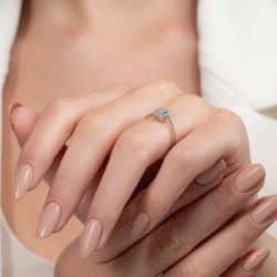 0,17 Karat Baget Pırlanta Yüzük - 6