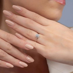 0,17 Karat Baget Pırlanta Yüzük - 5