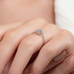 0,17 Karat Baget Pırlanta Yüzük - 7