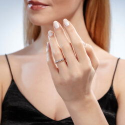 0,17 Karat Pırlanta İki Sıralı Renkli Yüzük - 3