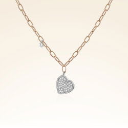 0,17 Karat Pırlantalı Trend Kalp Kolye - 1