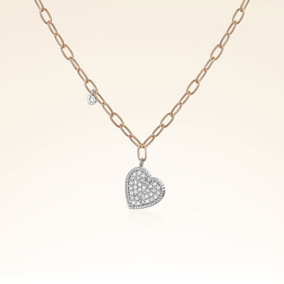 0,17 Karat Pırlantalı Trend Kalp Kolye - Pare Pırlanta