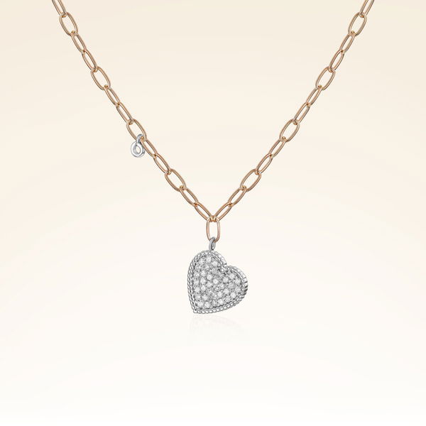 0,17 Karat Pırlantalı Trend Kalp Kolye - Pare Pırlanta