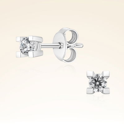 0,17 Karat Tektaş Pırlanta Küpe - Pare Pırlanta