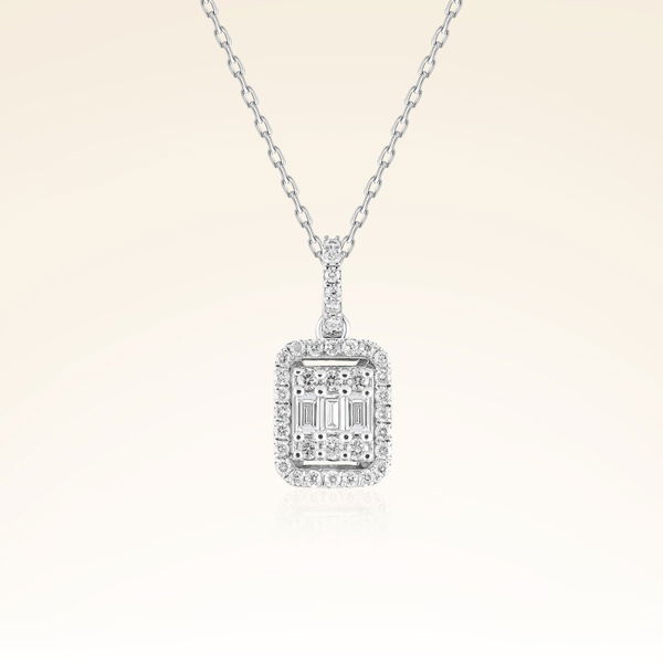 0,18 Karat Baget Pırlanta Kolye - Pare Pırlanta