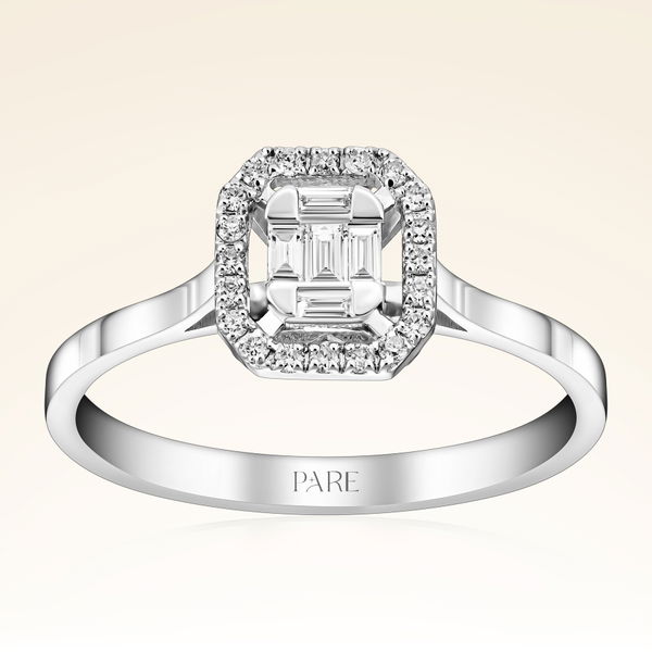 0,18 Karat Baget Pırlanta Yüzük - Pare Pırlanta