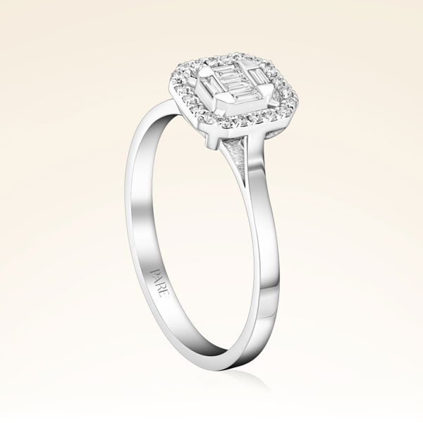 0,18 Karat Baget Pırlanta Yüzük - Pare Pırlanta