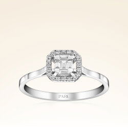 0,18 Karat Baget Pırlanta Yüzük - 1