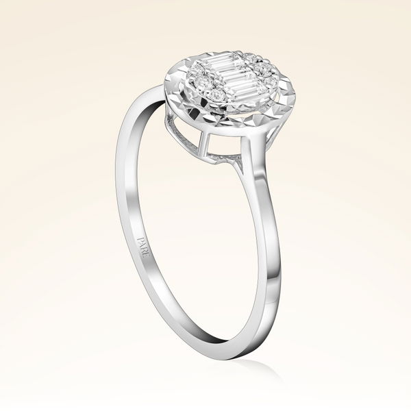 0,18 Karat Efektli Baget Pırlanta Yüzük - Pare Pırlanta