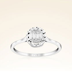 0,18 Karat Efektli Baget Pırlanta Yüzük - 1