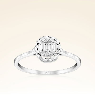 0,18 Karat Efektli Baget Pırlanta Yüzük - Pare Pırlanta