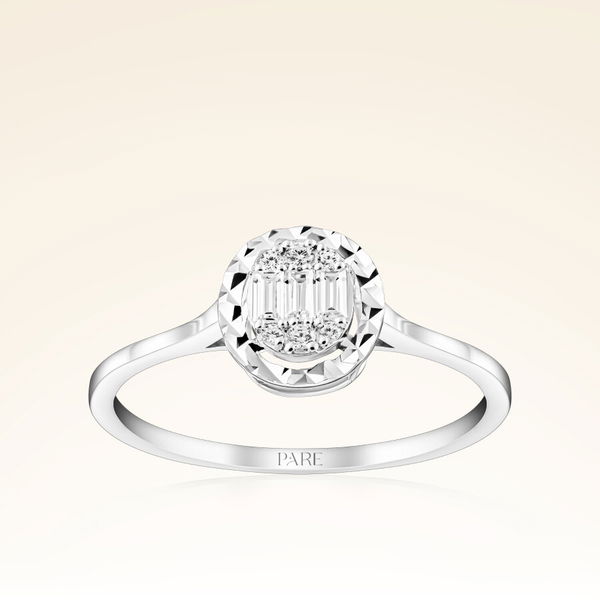 0,18 Karat Efektli Baget Pırlanta Yüzük - Pare Pırlanta